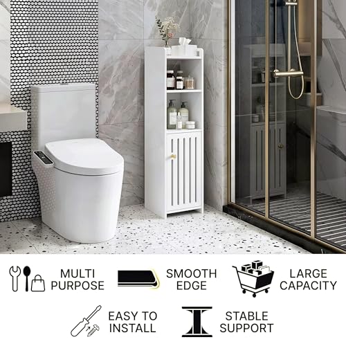 4-Tier Narrow Bathroom Cabinet, 7.9" W X 31.5" H - Image 7