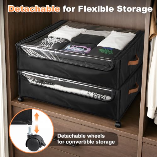 100L Extra Large Under Bed Storage with Wheels, 9.5" Extra - Image 7