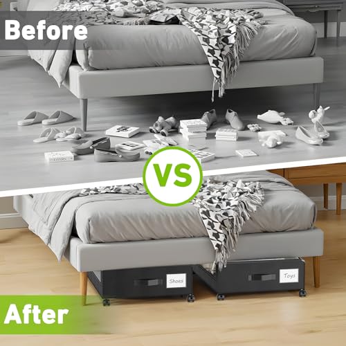 Under Bed Storage with Wheels, 2-Pack Under the Bed - Image 7