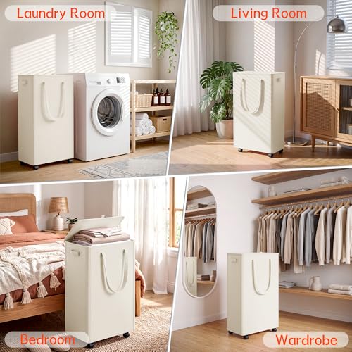 Slim Laundry Hamper with Wheels,20 Gal (75L) Rolling - Image 7