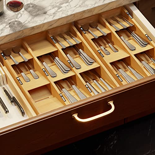 SpaceAid Bamboo Silverware Drawer Organizer with Lab | All Products - Image 7