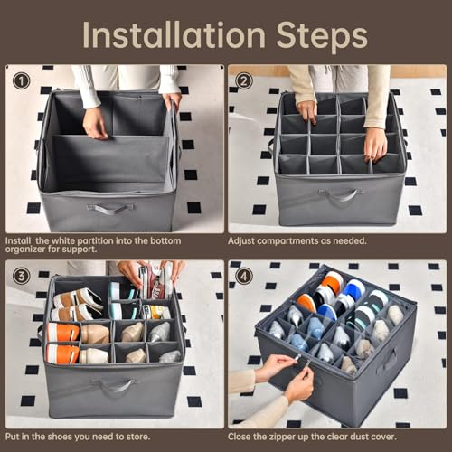 INSTY 2 Pack Shoe Organizer for Closet, Fits up to 3 | All Products - Image 7