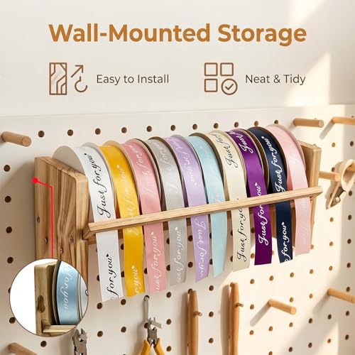 Ribbon Organizer Craft Ribbon Storage Rack Spool Holder Dispenser - Image 7