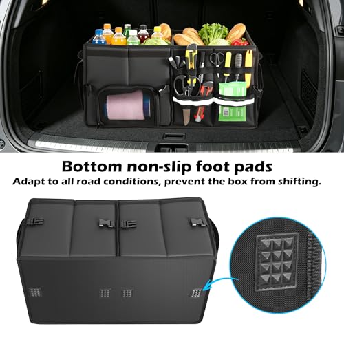 Car Trunk Organizer, 2 Compartments Car Storage Box with Lip - Image 7