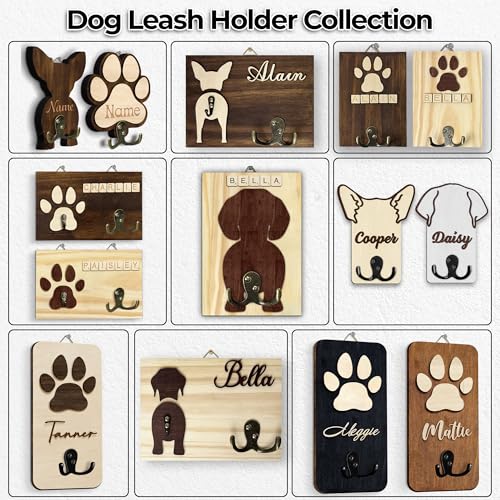 Beagle Dog Leash Holder Wall Mount with Scrabble Letters - Image 7