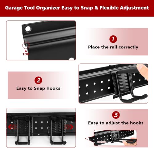 49.5"Garage Tool Organizer Wall Mount - 400 lbs Garden - Image 7