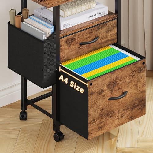 GYIIYUO 2 Drawer File Cabinet 24''W, Mobile Filing Cabinet - Image 7
