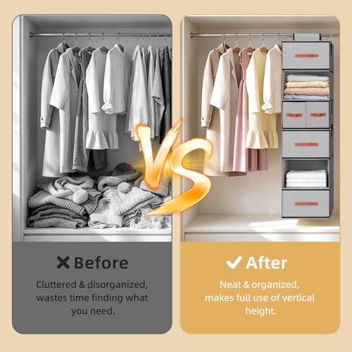 Hanging Closet Organizer 6-Shelf, Upgrade Closet Organizers - Image 8