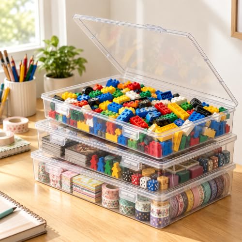 3 Pcs Portable Storage Container Box with Lid for Board - Image 8