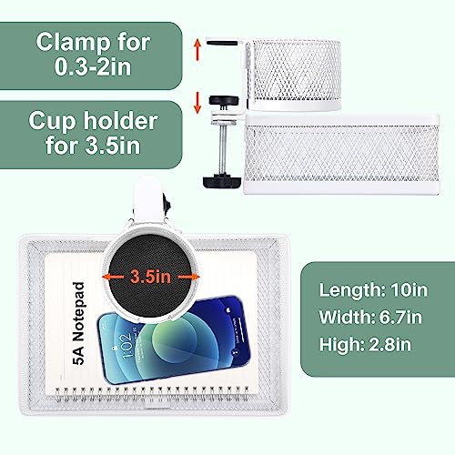 ROSYLINE Rotary Under Desk Storage Organizer with Cup - Image 7