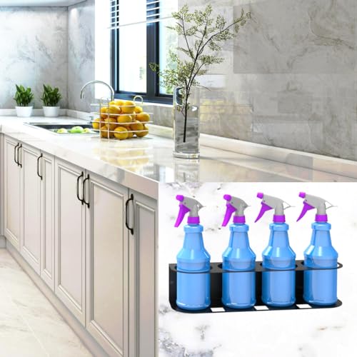4 Spray Bottles Holder, Steel Wall Mount Storage Organizer - Image 6