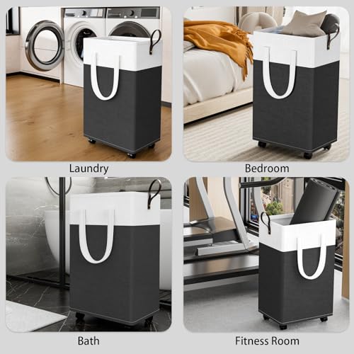 HomeHacks 75L Rolling Laundry Basket with 4 Wheels | Home Organization - Image 7