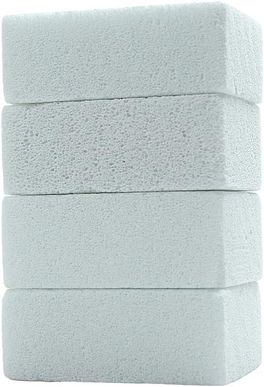 Non Scratch Grillstone Magic Blackstone Block Cleaner Clean Brick Stone Scraper for Removing Stains,Pool, Baking Steel,Oven, Flat Top Cookers, Utensils, Toilet, Hard Skin Callus Remover, 4 pack, White