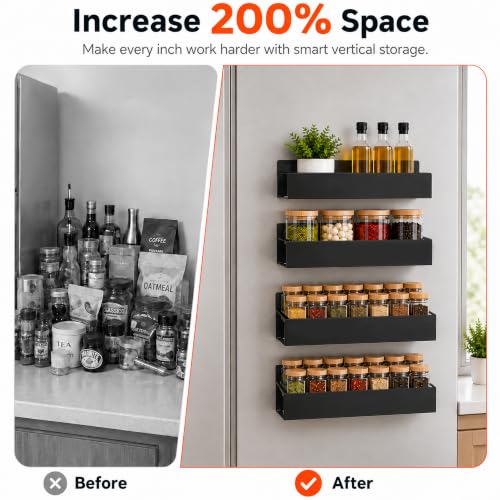 6 Pack Metal Magnetic Spice Rack for fridge, Heavy Duty - Image 7