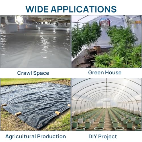 12 Mil Vapor Barrier for Crawl Space, 10'x 100'Plastic Sheeting - Image 7