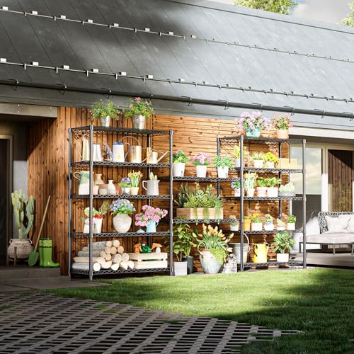 5-Tier Heavy Duty Metal Storage Shelving Unit (Black - Image 7