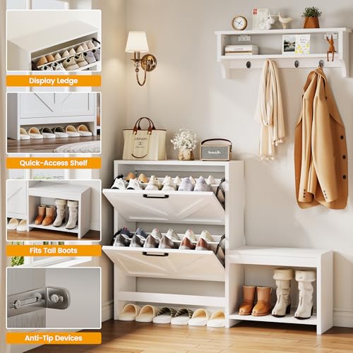 Homeiju Shoe Storage Cabinet Organizer with 2 Flip | Home Organization - Image 8