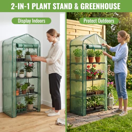 Mini Greenhouse Indoor Outdoor 4 Tier Portable Greenhouse - Image 7