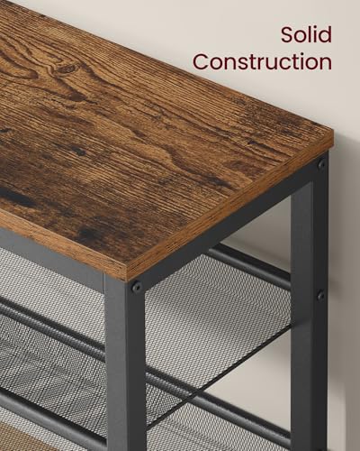 VASAGLE 3 Tier Shoe Rack Bench, One Piece Shelves - Image 7