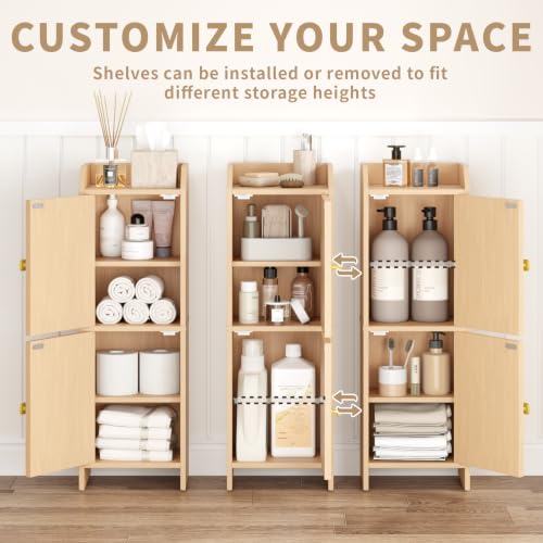 Rattan Narrow Bathroom Storage Cabinet, 7.9''D x 9.8''W x 29.5''H - Image 8