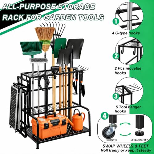 3 Tier Garden Tool Organizer, Yard Tool Tower Rack | Home Organization - Image 7