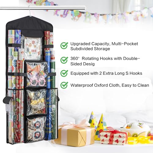Christmas Wrapping Paper Organizer Storage, Hanging Gift - Image 6