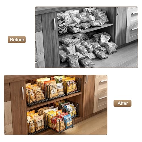 Pull Out Cabinet Sliding Basket Organizer, No Drill, White - Image 7
