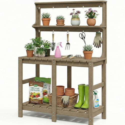 Outdoor Potting Bench with 3 Tier, All-Weather Patio - Image 8