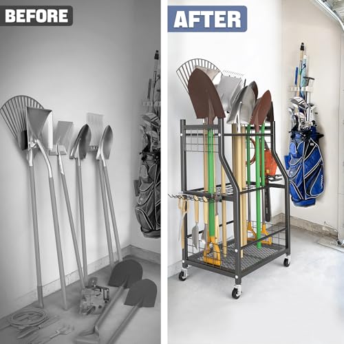 WALMANN Garden Tool Organizer with Wheels | Home Organization - Image 8