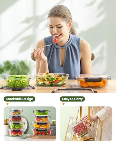 KEMETHY 40 PCS Glass Food Storage Containers with Lids - Image 7