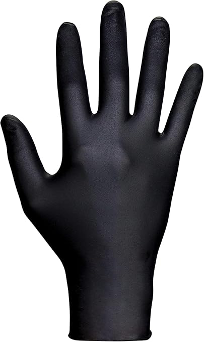 SAS Derma-Tuff Powder Free Nitrile Gloves Small, 6 Mil Chemical + Puncture Resistant Exam Grade, Latex Free Black Gloves Disposable for Maintenance, Automotive and Janitorial, 120 Ct