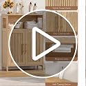 Keehusux Fluted Bathroom Storage Cabinet with 2 Doors & Shelf - Image 8