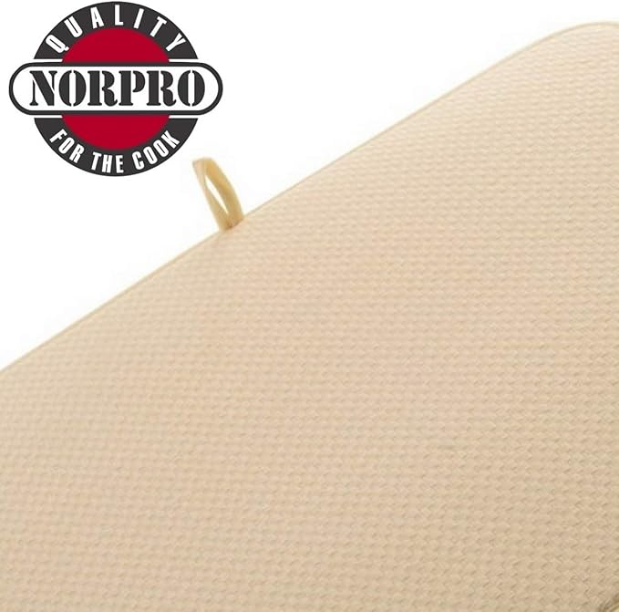 2 X Norpro 16" X 18" Durable Microfiber Dish Drying Mat Cream 359E