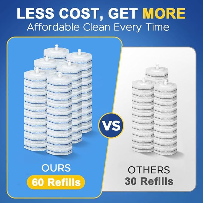 40 Count Toilet Wand Cleaner Refills for Clorox, 5X Cleaning Power Disposable Prefilled Toilet Cleaning Scrubbers, No Falling Apart, Fresh Fragrance