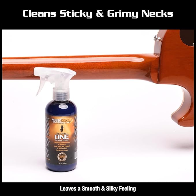 MusicNomad MN150 Guitar ONE All-in-1 Cleaner, Polish, and Wax, 12 oz.