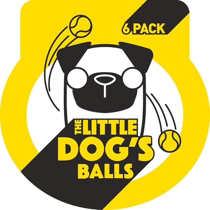 The Little Dog’s Balls Dog Tennis Balls for Small Dogs & Puppies, Yellow, 6-Pack - Non-Abrasive Felt Fetch Balls, Tough Rubber Core, Float in Water