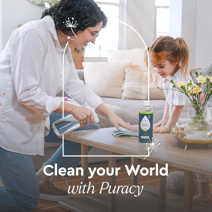 Puracy Multi-Surface Cleaner Concentrate - Plant-Powered All Purpose Cleaner - Surface Cleaner Solution As Seen on TikTok (Organic Lemongrass, 16 fl oz, 1 Pack)