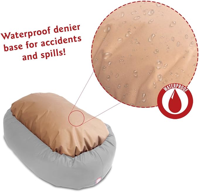 Majestic Pet 32 Inch Bagel Calming Dog Bed Washable – Cozy Soft Round Dog Bed with Spine Support for Dogs to Rest Their Head - Fluffy Donut Puppy Mat 32x23x7 (Inch) Medium – Pink