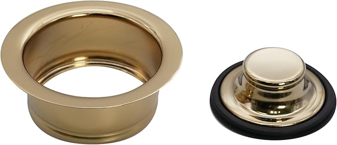 Westbrass D2155-01 Wing Nut Style Large Kitchen Basket Strainer with Waste Disposal Flange and Stopper, Polished Brass
