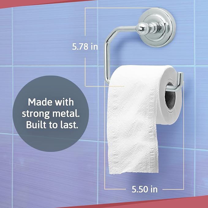 Jack N’ Drill Toilet Paper Holder 1 Pack with Free Towel Hook, Elegant European Style with Durable Wall Mount, Rust-Free Brushed Nickel Bathroom Accessories for Your Home, Bathroom & Office(2 Pack BN)