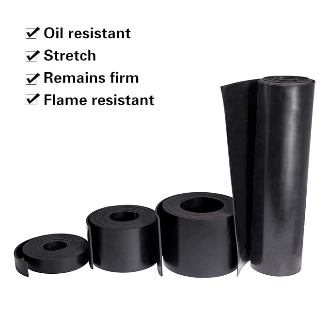 TORRAMI Neoprene Rubber Sheet Roll 1/16 (.062) Inch Thick x 12 Inch Wide x 10 Feet for DIY Gaskets, Pads, Seals, Crafts, Flooring,Cushioning of Anti-Vibration, Anti-Slip