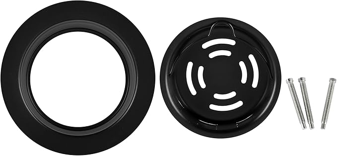 LQS Extended Sink Flange with Deep Basket Strainer, Deep Garbage Disposal Sink Flange for Kitchen Sink, Fit for 3-1/2 Inch Standard Sink Drain Hole, Black Sinks Flanges