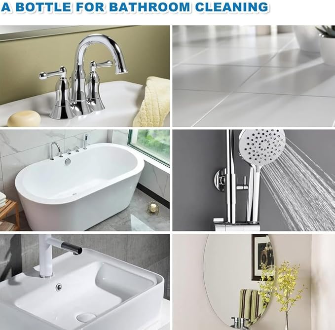 Bathroom Descaler Foam Cleaner, 2025 New Powerful Bathroom Descaler Foam Cleaner Spray, All Purpose Rinse Cleaning Foams for Shower Room, Glass, Sink, Toilet, Bathtub (1)
