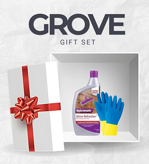 Rejuvenate Wood Floor Restorer 32 oz Bundle with Cleaning Gloves β Restores Shine & Protects Hardwood, Laminate, Stone & More β Earth-Friendly Formula, Easy to Use β Gift Set (2 Items)