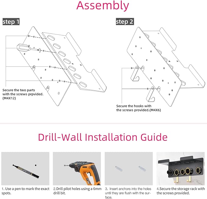 Dyson Airwrap Holder, Dyson Airwrap Wall Mount, 2in1 Dyson Airwrap Organizer and Dyson Hair Dryer Holder, Dyson Hair Dryer Stand for Dyson Airwrap Styler & Supersonic Nural Black UEMUSI