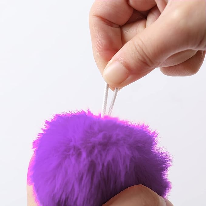 Craft Pom Pom Balls,Large Pink Poms Costume Accessory, Pom pom Balls for Arts and DIY Creative Crafts Decorations,Purple,3 Inches,20 Pieces.