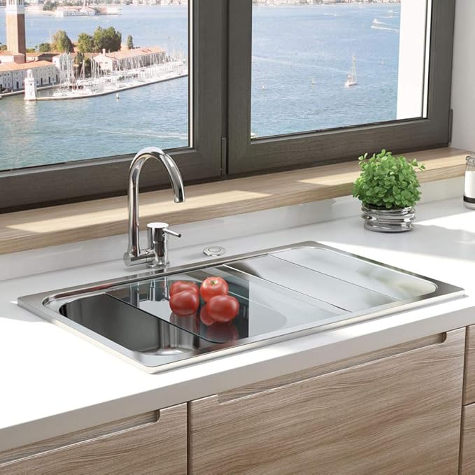 Sink Top Air Switch Kit Garbage Disposal Part by CLEESINK (SHORT/2.5", Brushed Nickel Stainless Steel)
