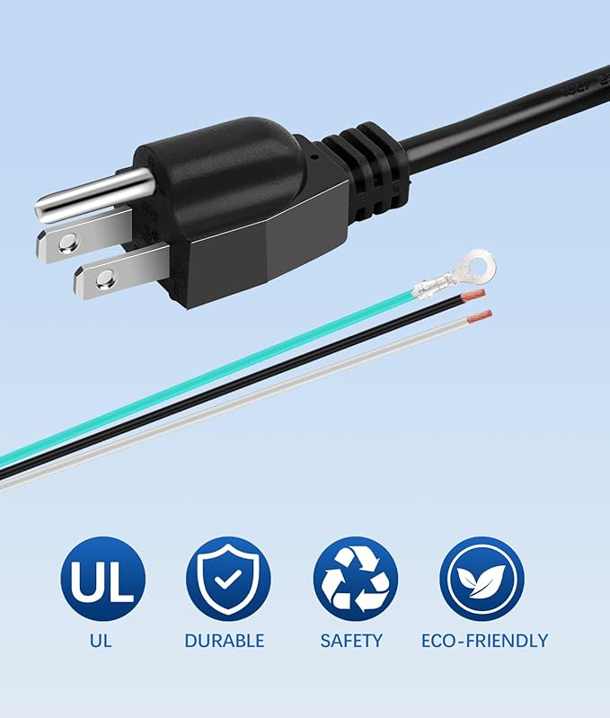 HK Universal Garbage Disposal Power Cord Kit, Heavy Duty Power Cord Replacement for Any Garbage Disposal Model as InSinkErator (3Feet 5Pack)