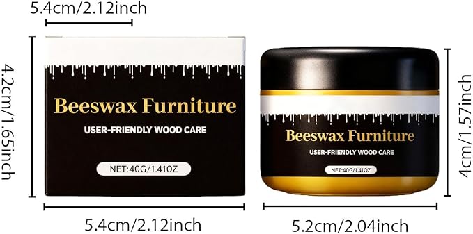Furniture Wax, Beeswax Polish and Conditioner for Wood Furniture, All-Natural Wood Conditioner, Restorer and Protector with Sponges for All Types and Colours(2 Set)
