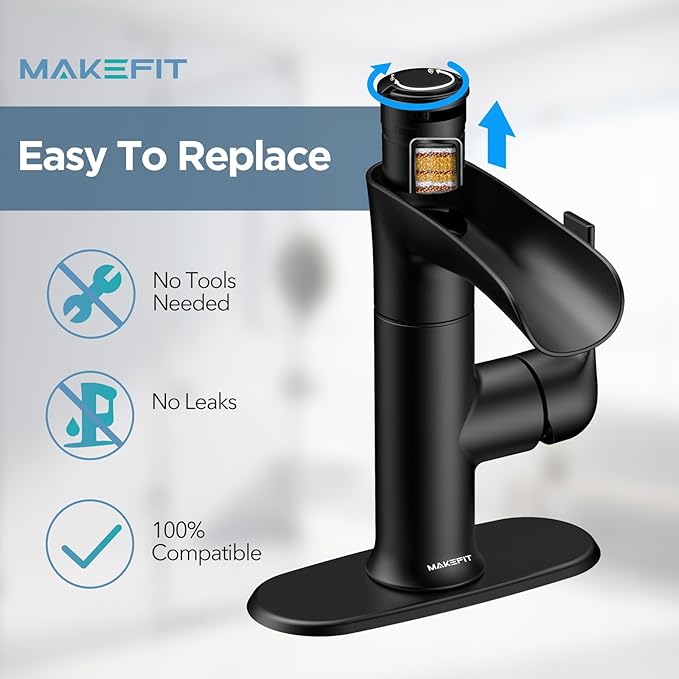 MakeFit Bathroom Faucet Filter Replacement Cartridge for Filtered Kitchen Bathroom Faucet - FB4801 (1-PACK)